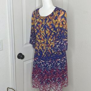 Multi colored mid sleeve dress